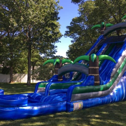 24ft Single Lane Tropical Water Slide With Pool