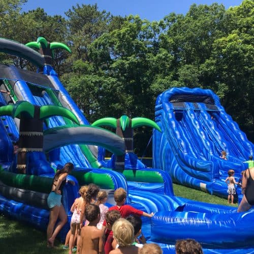 24ft Single Lane Tropical Water Slide With Pool