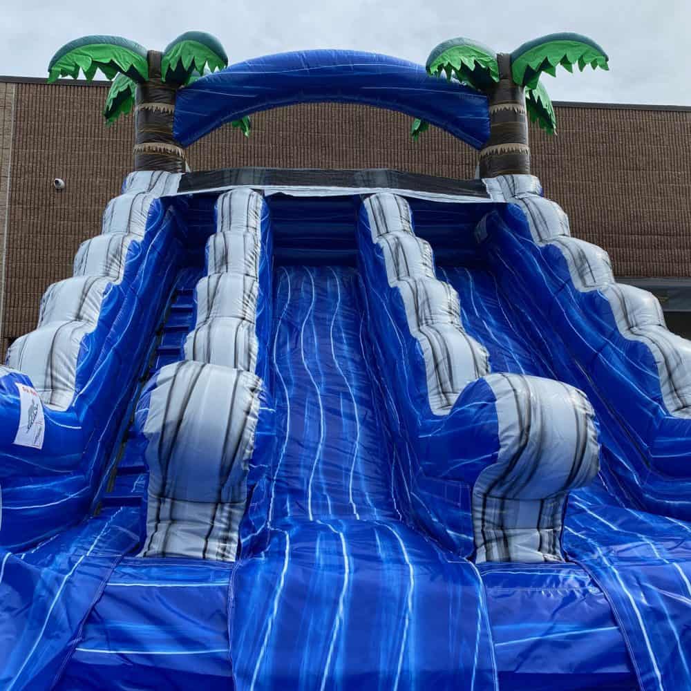 Blue Ice Dual Lane Water Slide w/Pool - The Big Bounce Theory